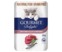 With Tuna Fillets & Whitebait 80g Pouch